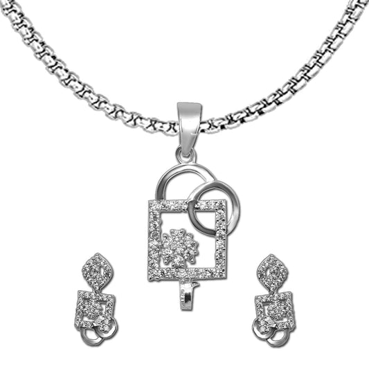 925 Sterling Silver Flower Pendant Set - Adorn Your Style