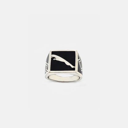 Gladiator Black Enamel Ring