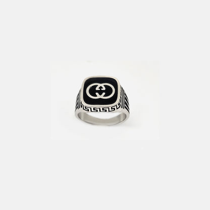 Sterling Silver Carlogo Enamel Ring