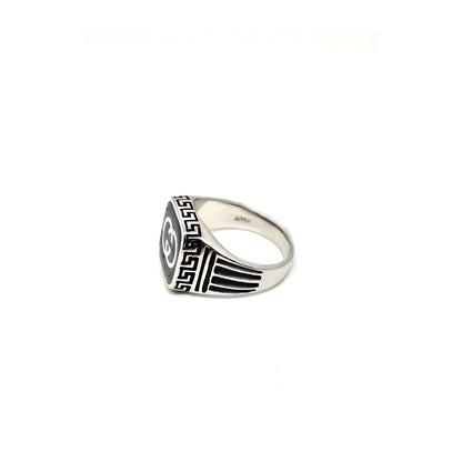 Sterling Silver Carlogo Enamel Ring