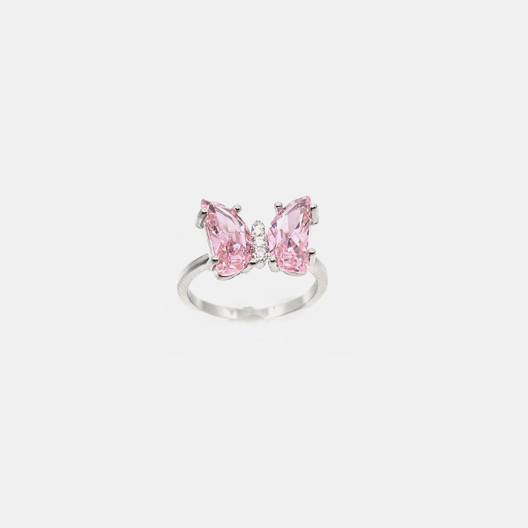 Butterfly pink col Grace CZ Ring