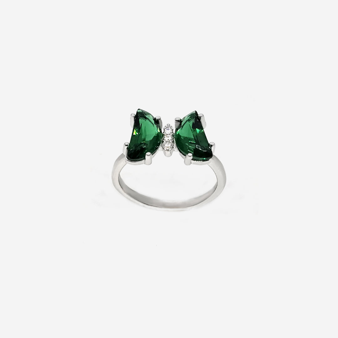 Butterfly green col Grace CZ Ring