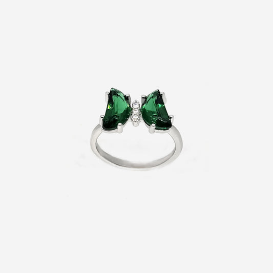 Butterfly green col Grace CZ Ring