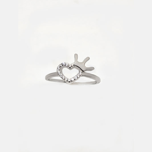 Swarovski Shine croun on heart shape L.CZ Ring