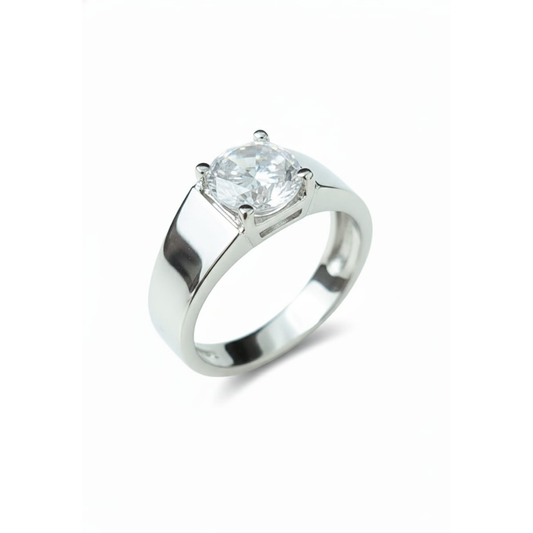 Elegant Solitaire 925 Silver Classic Ring