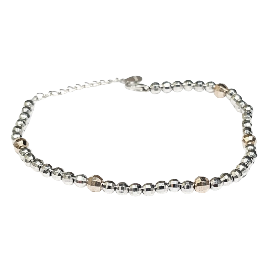 Gleam Faceted Bead Bracelet in 925 Silver
