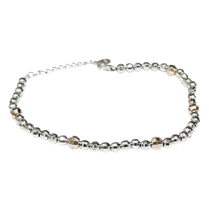Gleam Faceted Bead Bracelet in 925 Silver