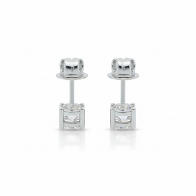 92.5 Sterling Silver Solitaire Only Earrings-Studs single dia