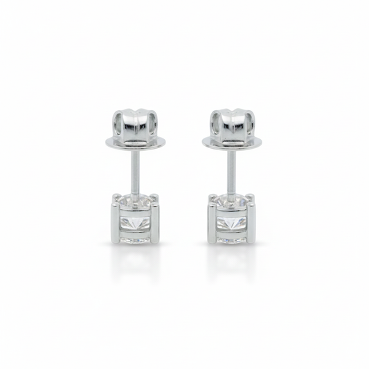 92.5 Sterling Silver Solitaire Only Earrings-Studs single dia