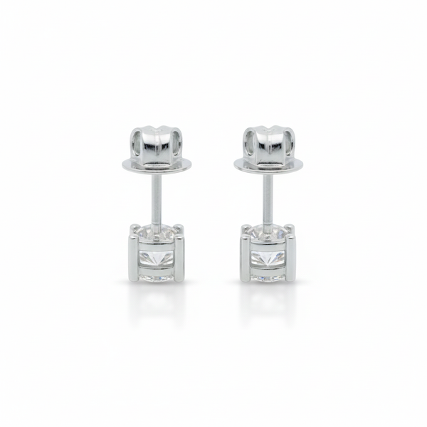 92.5 Sterling Silver Solitaire Only Earrings-Studs single dia