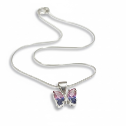 Enchanting Ombre Butterfly 925 Silver Jewellery Set