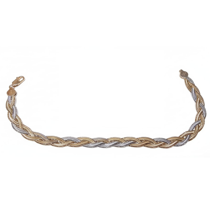 Luxe Tri-Tone Braided 925 Silver Anklet