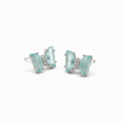 Serene Aqua Butterfly 925 Silver Jewellery Set