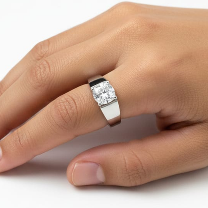 Elegant Solitaire 925 Silver Classic Ring
