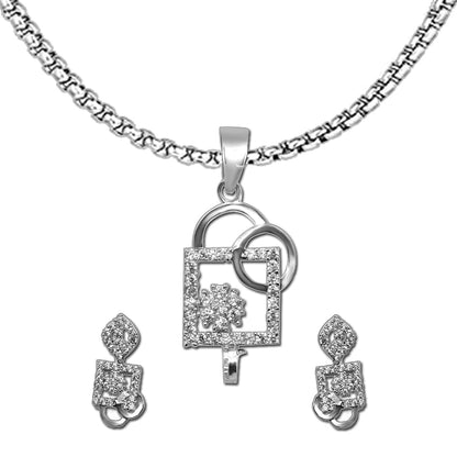 925 Sterling Silver Flower Pendant Set - Adorn Your Style