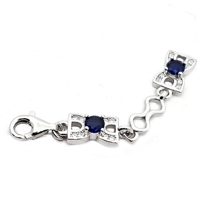 Sterling Silver Loose bracelet with Blue stone
