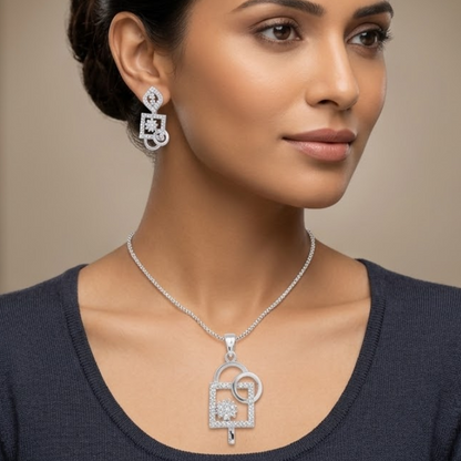 925 Sterling Silver Flower Pendant Set – Adorn Your Style