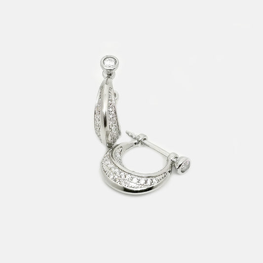 Crystal Curve Hoop Earrings