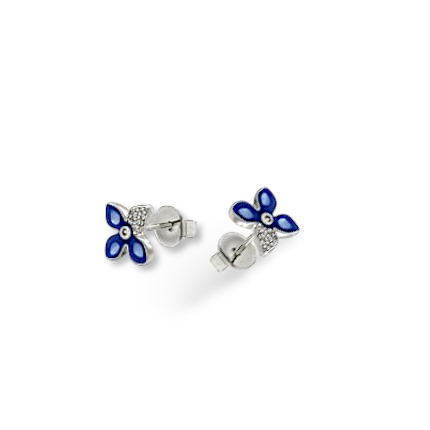 Blue and White Stone Flower Pendant Set