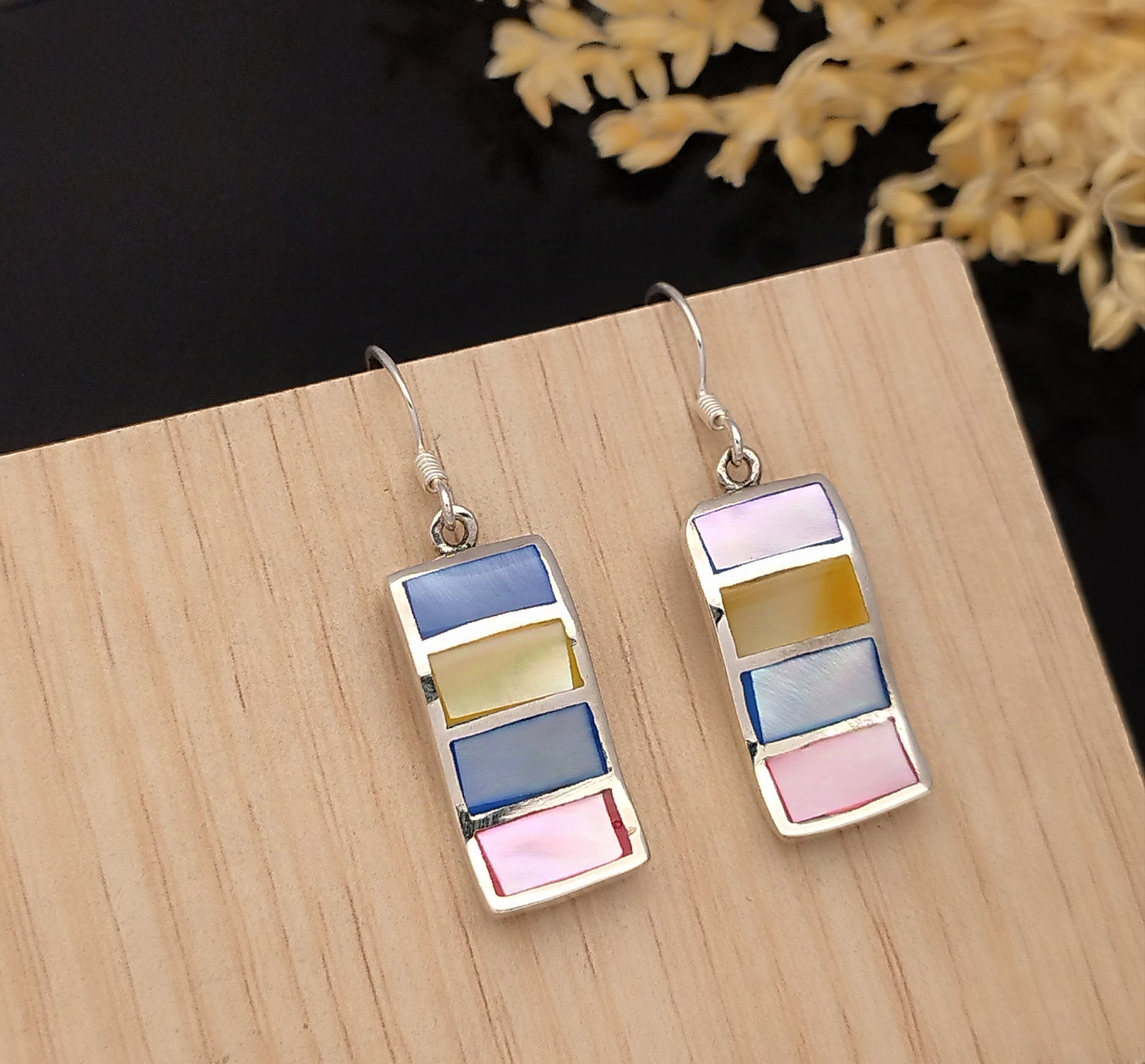 Mother of Pearl Rectangle Earrings