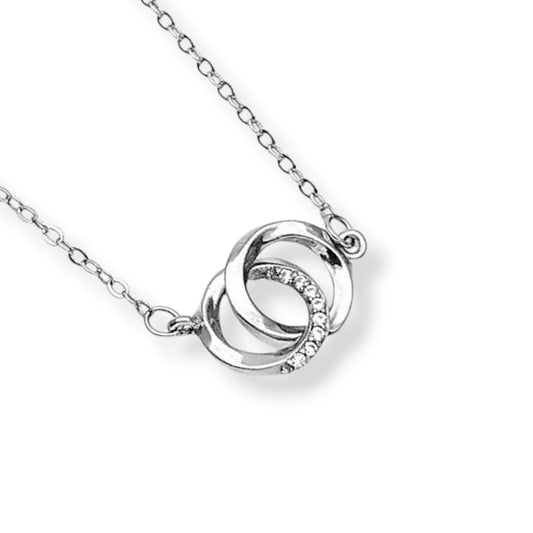 Elegant CZ Circle Pendant Dokiya Chain