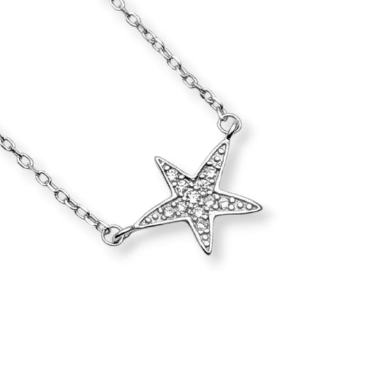 Elegant CZ stare Pendant Dokiya Chain