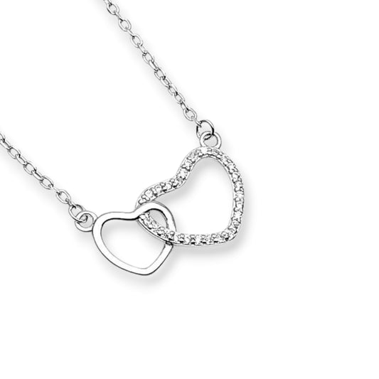 Elegant CZ heart Pendant Dokiya Chain