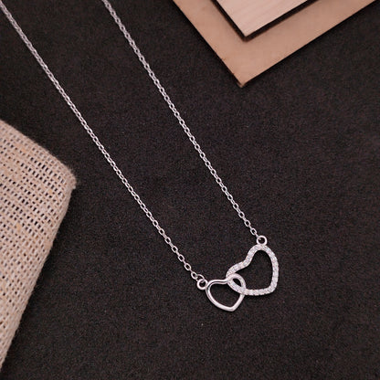 Elegant CZ heart Pendant Dokiya Chain