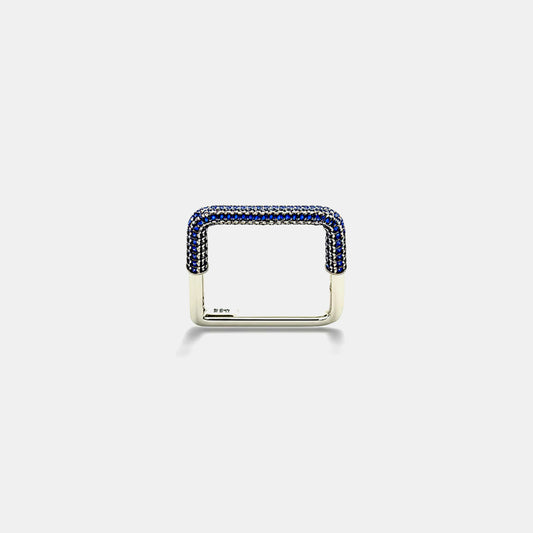 Blue Pave Bar Ring