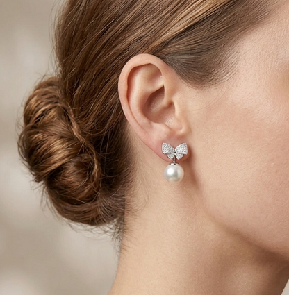 Duet Pearl and Diamond Earrings