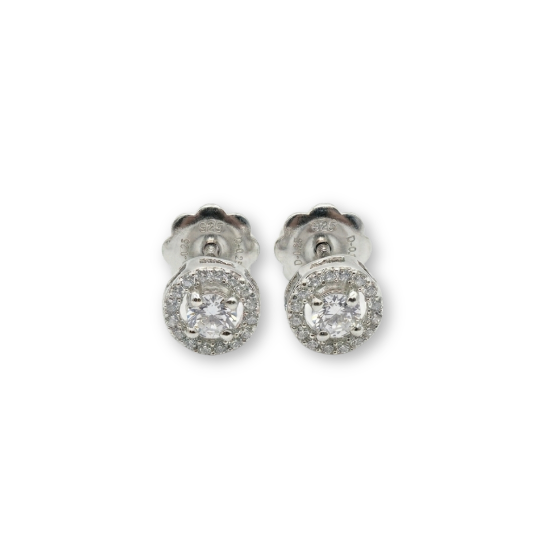 92.5 Sterling Silver Solitaire Only Earings-Studs