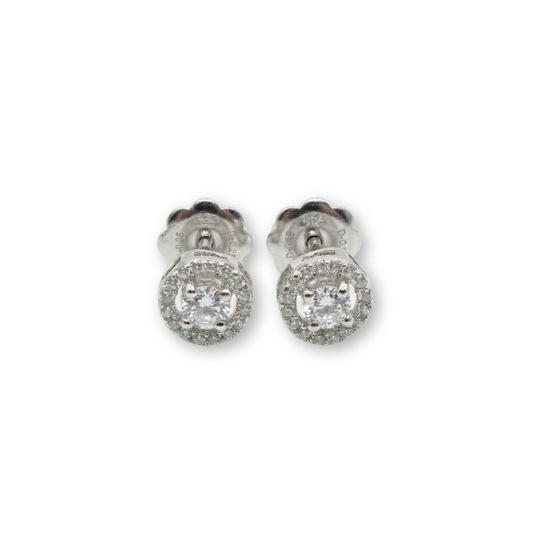 92.5 Sterling Silver Solitaire Only Earings-Studs