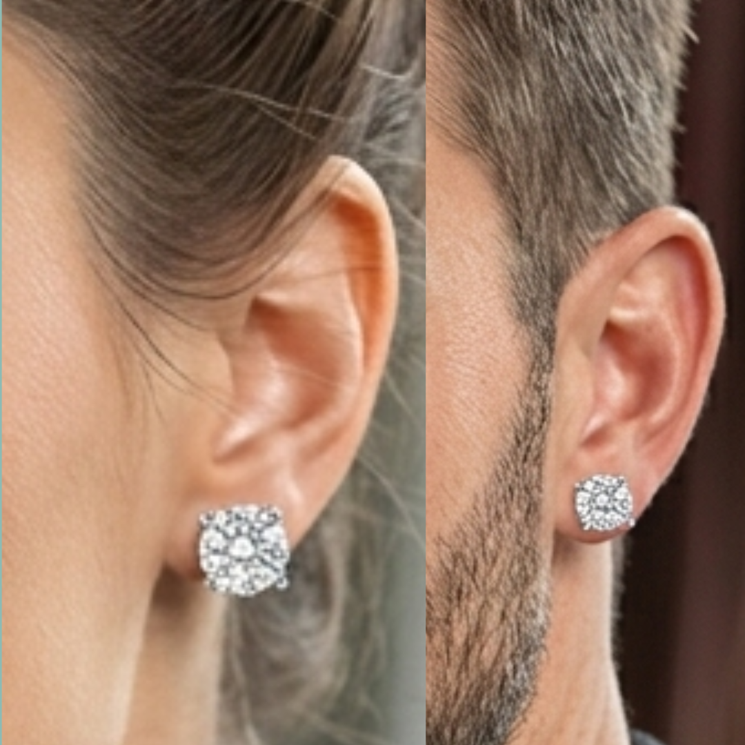 92.5 Sterling Silver Solitaire Only Earrings-Studs single dia
