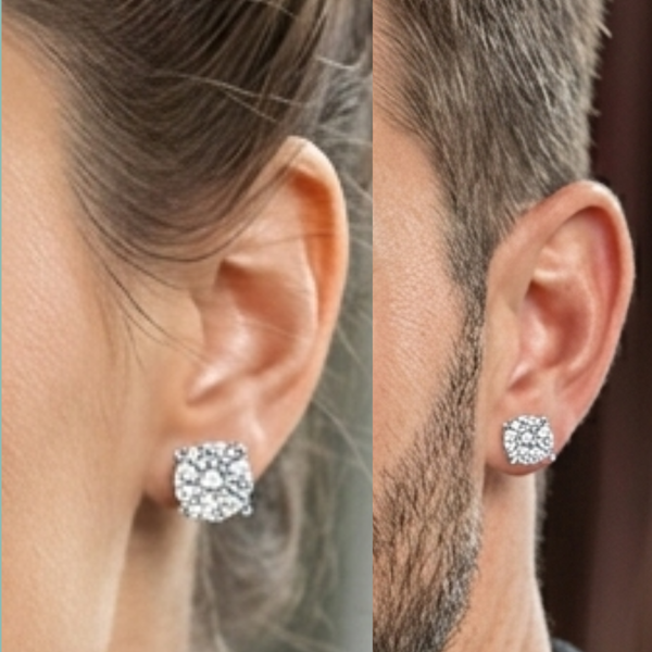 92.5 Sterling Silver Solitaire Only Earrings-Studs single dia