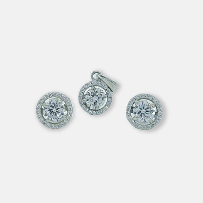 Sterling silver solitaire pendant set with pure 925 silver