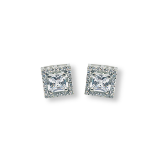 92.5 Sterling Silver Solitaire Only Earrings-Studs