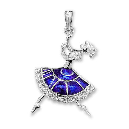 Tgl Silver 92.5 Sterling Silver Dancing Doll Pendant Elegance