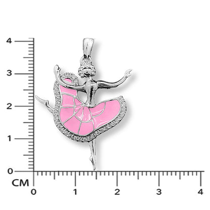 92.5 Sterling Silver Dancing Doll Pendant - Elegant Jewelry