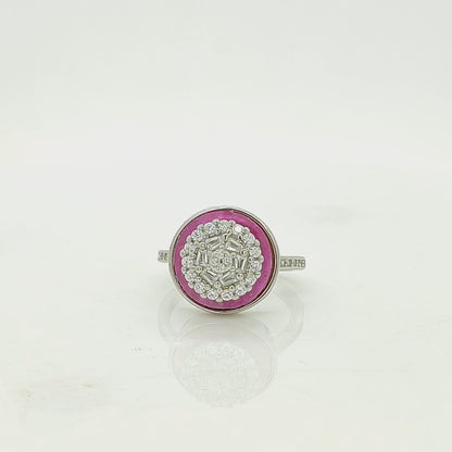 Sparkling Ring in Sterling Silver 925 – Purple Accent Jewelry